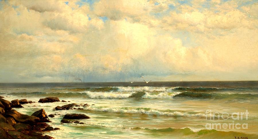Summer Winds Long Branch Beach New Jersey 1883 Painting by Peter Ogden