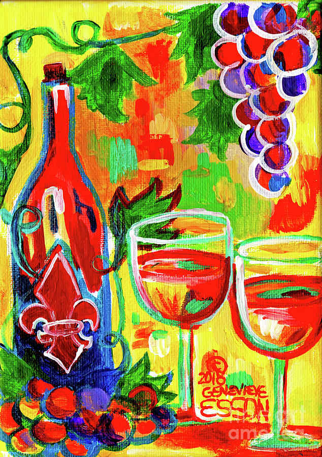 Wine Painting - Summer Wine by Genevieve Esson