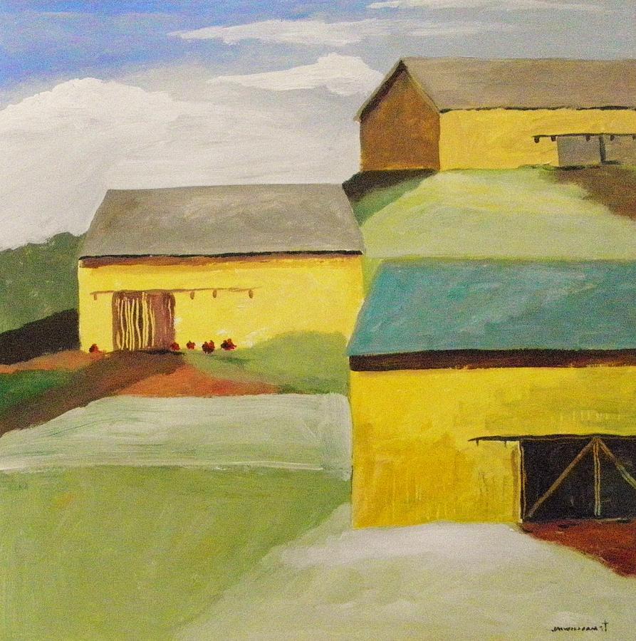 Summer Yellow Barns Painting by John Williams