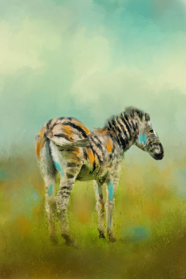 Summer Zebra 1 Painting by Jai Johnson