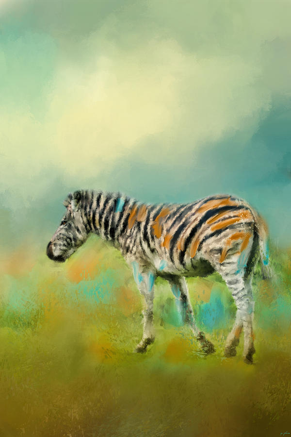 Abstract Painting - Summer Zebra 2 by Jai Johnson
