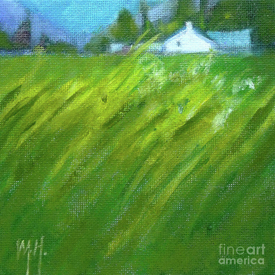 Summerland field summer farm Painting by Mary Hubley