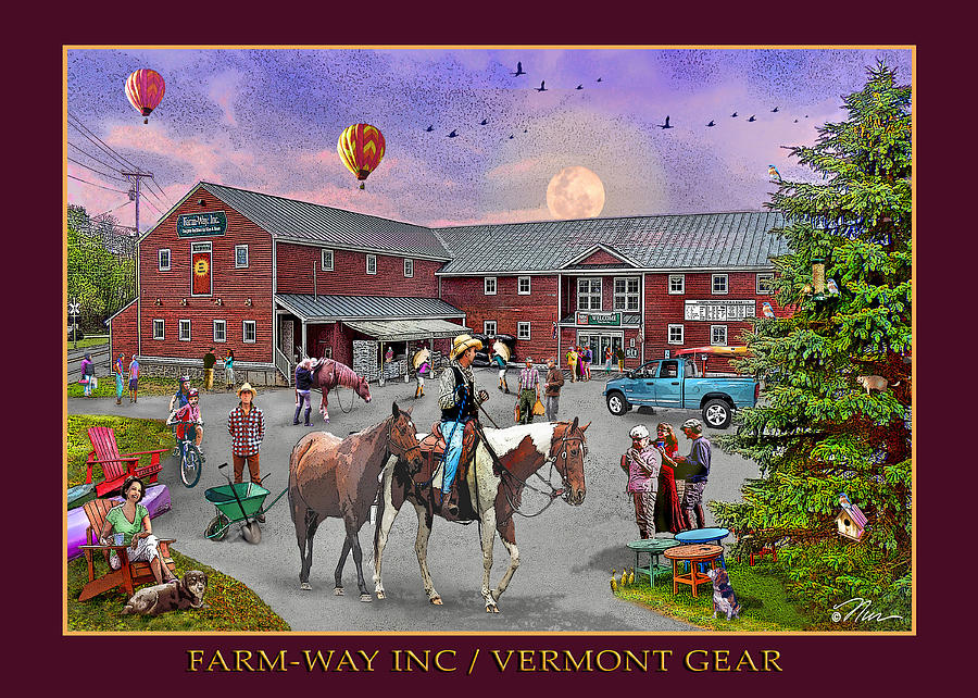 Summertime at Farmway in Bradford Vermont Digital Art by Nancy Griswold