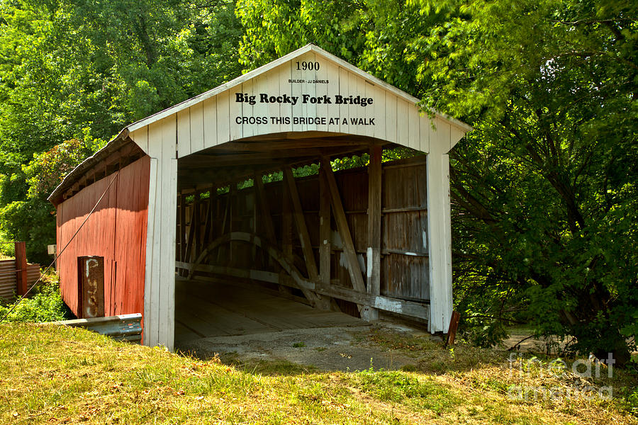 Summertime At The Big Rocky Fork Covered Bridge Photograph by Adam Jewell