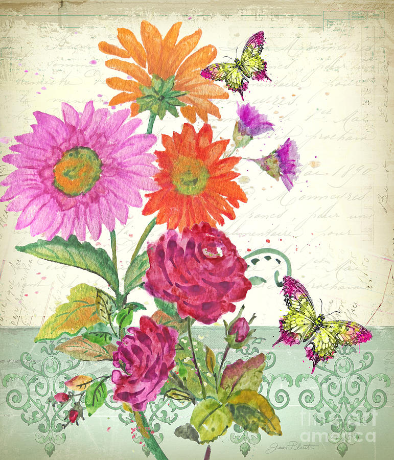 Summertime Botanicals-JP3809 Painting by Jean Plout