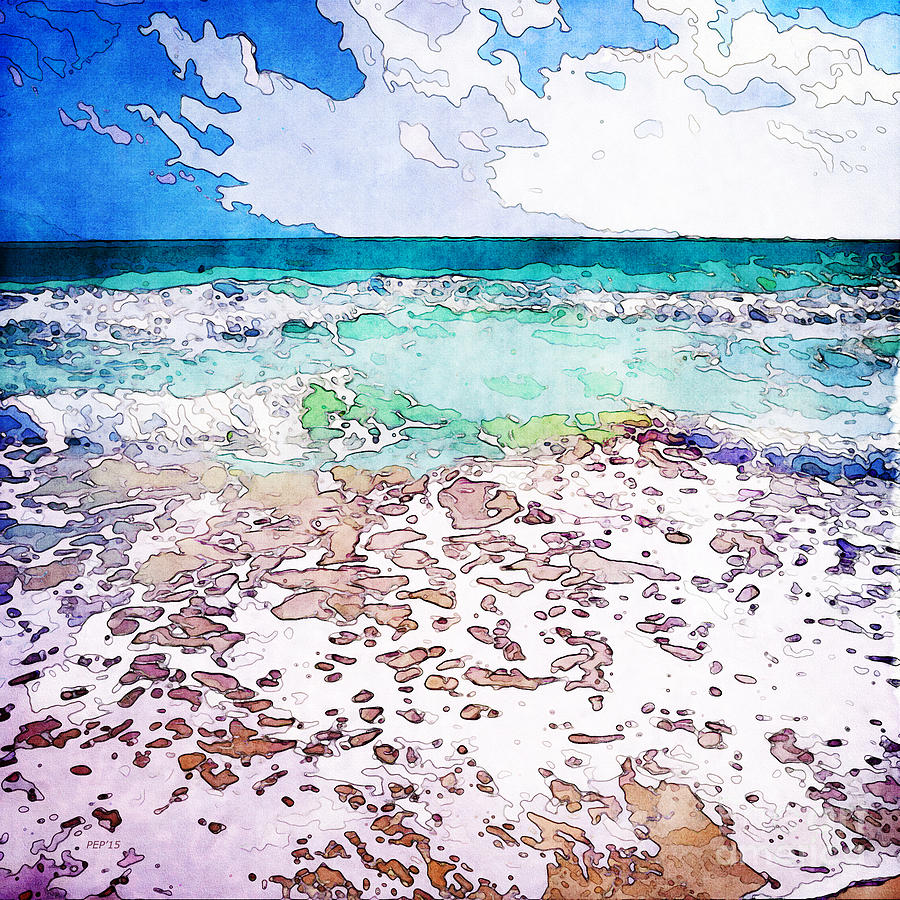 Summertime Ocean Waves Digital Art by Phil Perkins