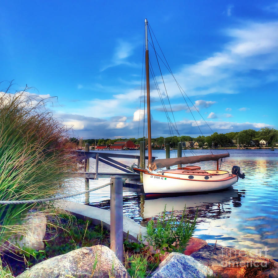 Summertime Sailboat in Mystic, Connecticut Photograph by Linda Ouellette