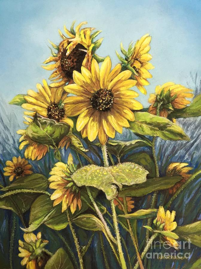 Summertime Sunflowers Pastel by Wendy Koehrsen