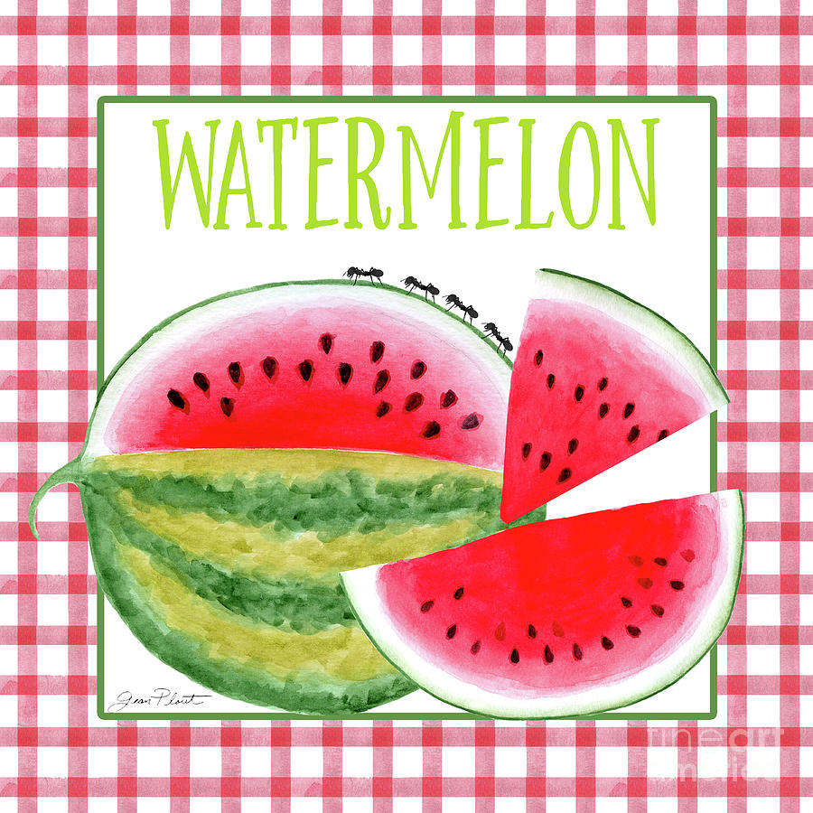 Summertime Watermelon Painting by Jean Plout