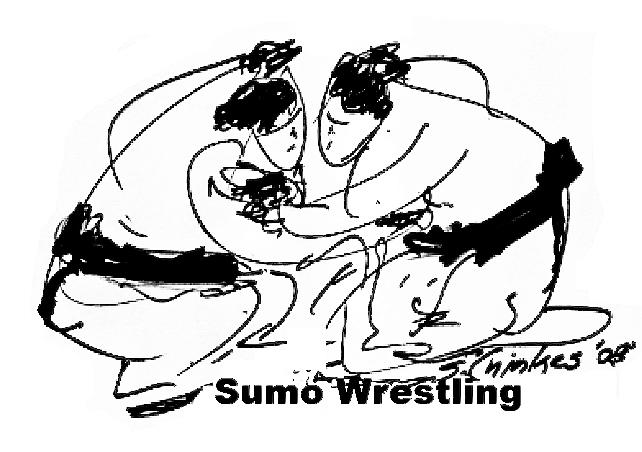 Sumo Wrestling Drawing By Sam Chinkes