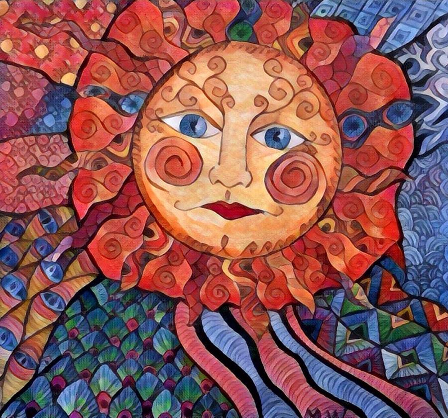 Sun abstract 1 Painting by Megan Walsh
