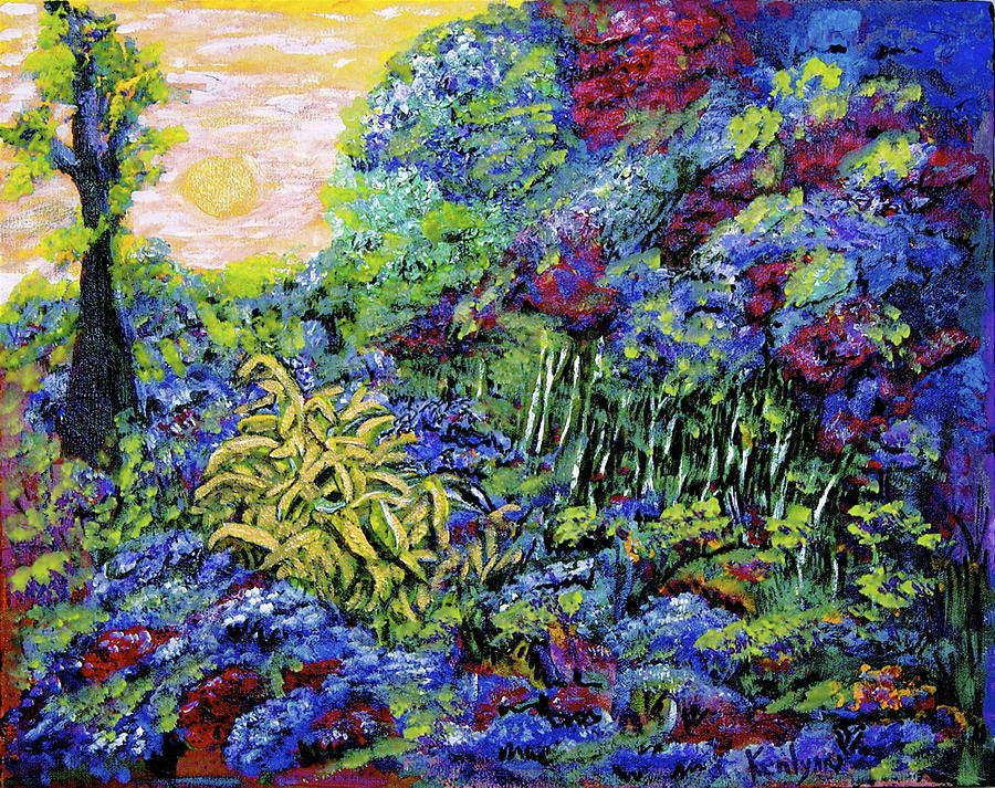 Sunshine and Birch Garden Painting by Kenlynn Schroeder