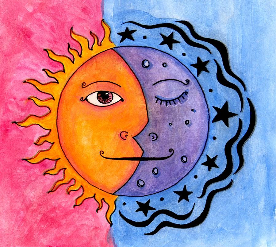 sun and moon art