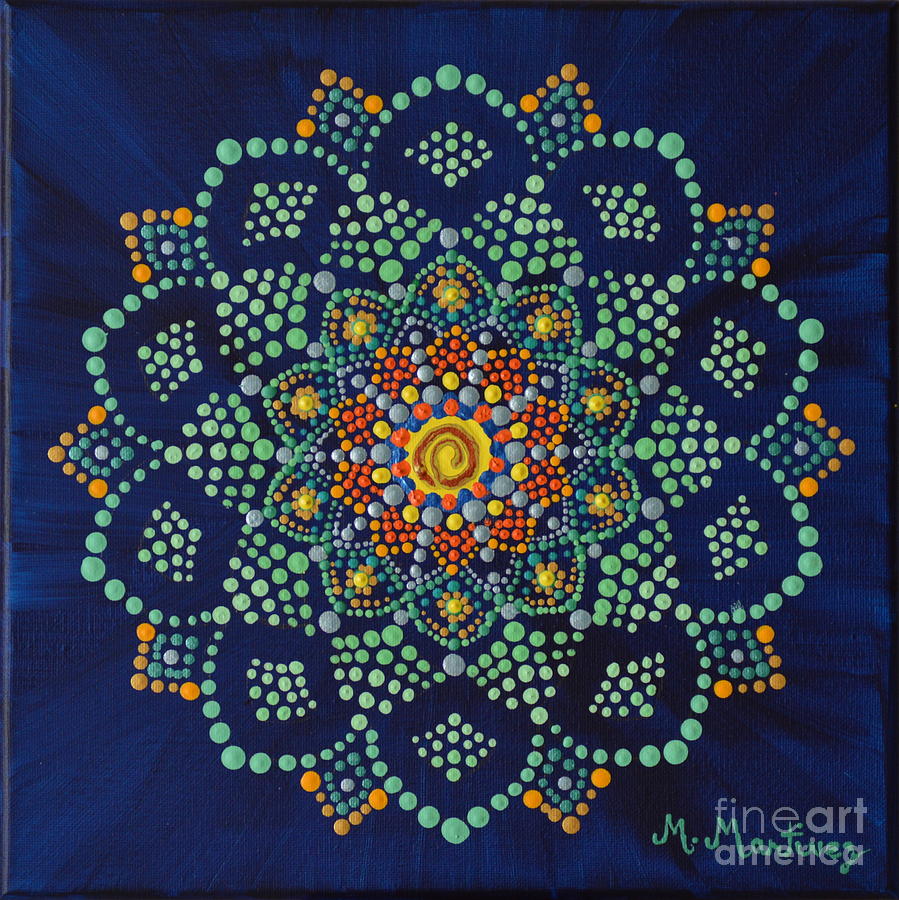 Mandala Painting - Sun and Water by Maria Martinez