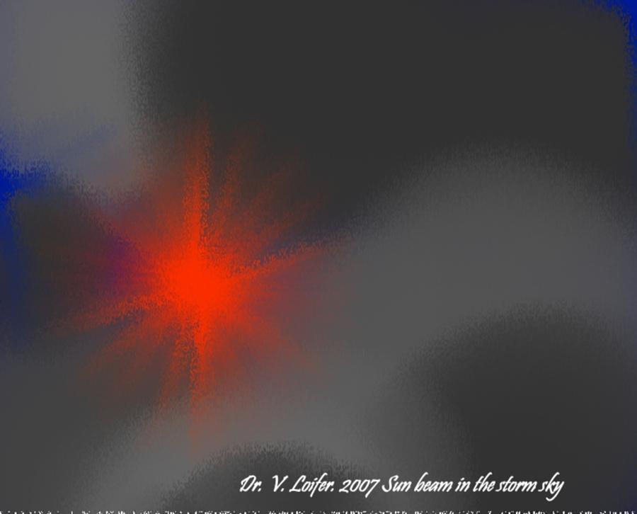 Sun beam in the storm sky Digital Art by Dr Loifer Vladimir