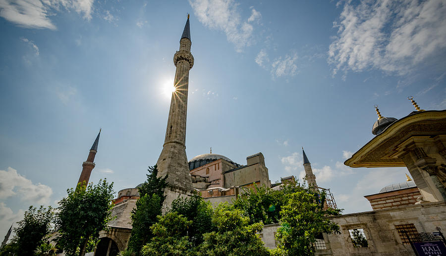 Sun Behind the Aya Sofia Photograph by Anthony Doudt