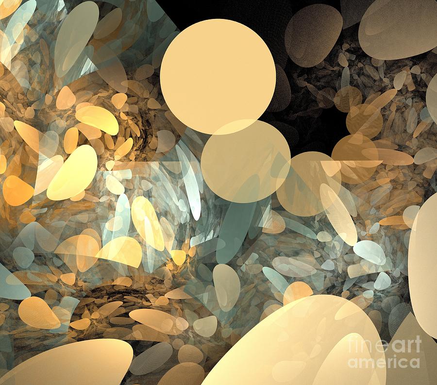 Abstract Digital Art - Sun Beige Pebbles by Kim Sy Ok