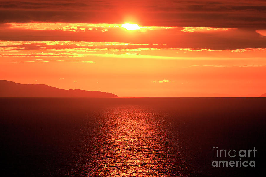 Sun Centered Over Mykonos Photograph by John Rizzuto
