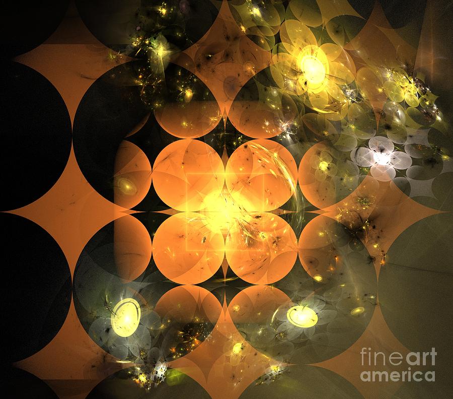 Abstract Digital Art - Sun Clovers by Kim Sy Ok