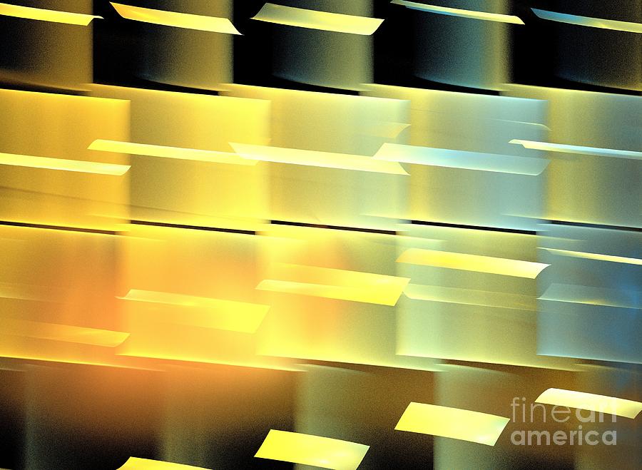 Abstract Digital Art - Sun Copper Cubes by Kim Sy Ok