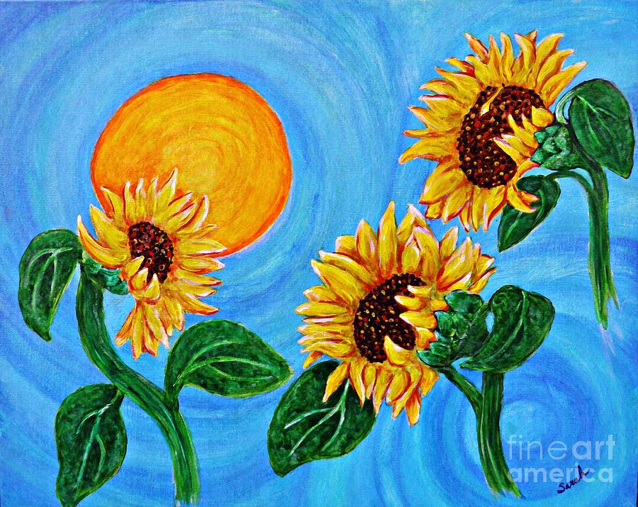 Sunflower Painting - Sun Dance by Sarah Loft
