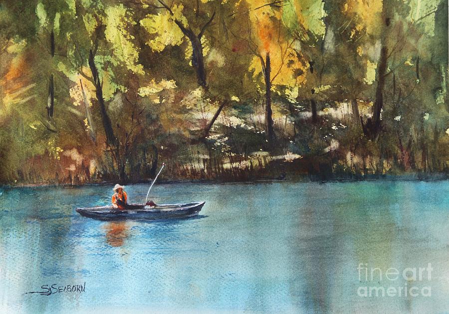 Sun Dappled Fishing Painting by Susan Seaborn - Pixels