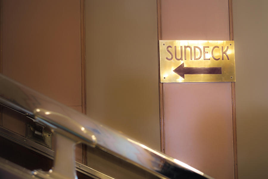 Summer Photograph - Sun Deck This Way Signage by Thomas Woolworth