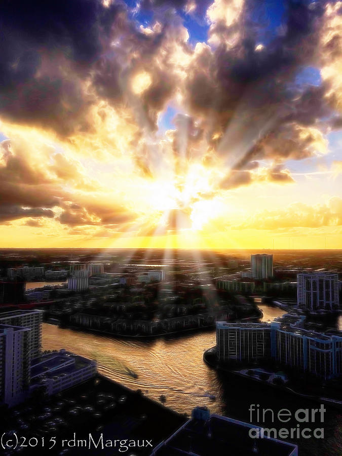 Sun Down Over Hollywood FL Photograph by Margaux Dreamaginations
