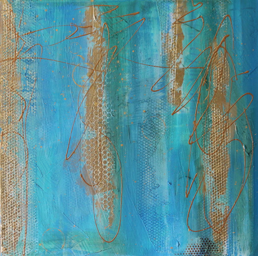 Abstract Mixed Media - Sun Drips by Lauren Petit