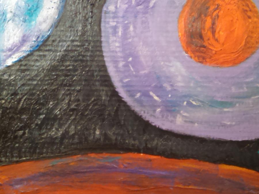 Fantasy Painting - Sun Earth Mars and Spaceship by Isaac Kenley Fantasy Painting - Sun Earth Mars and Spaceship by Isaac Kenley