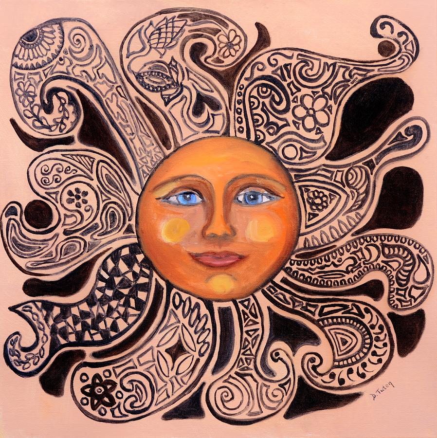Summer Painting - Sun Face by Donna Tuten