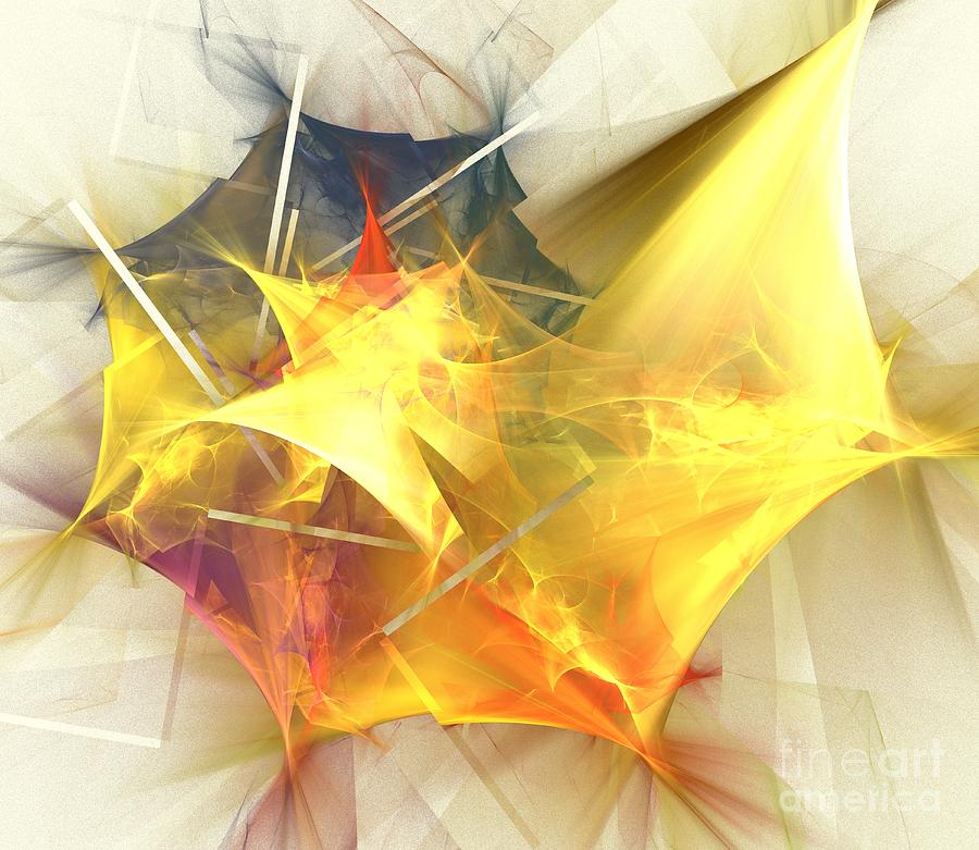 Abstract Digital Art - Sun Flare Nautilus by Kim Sy Ok