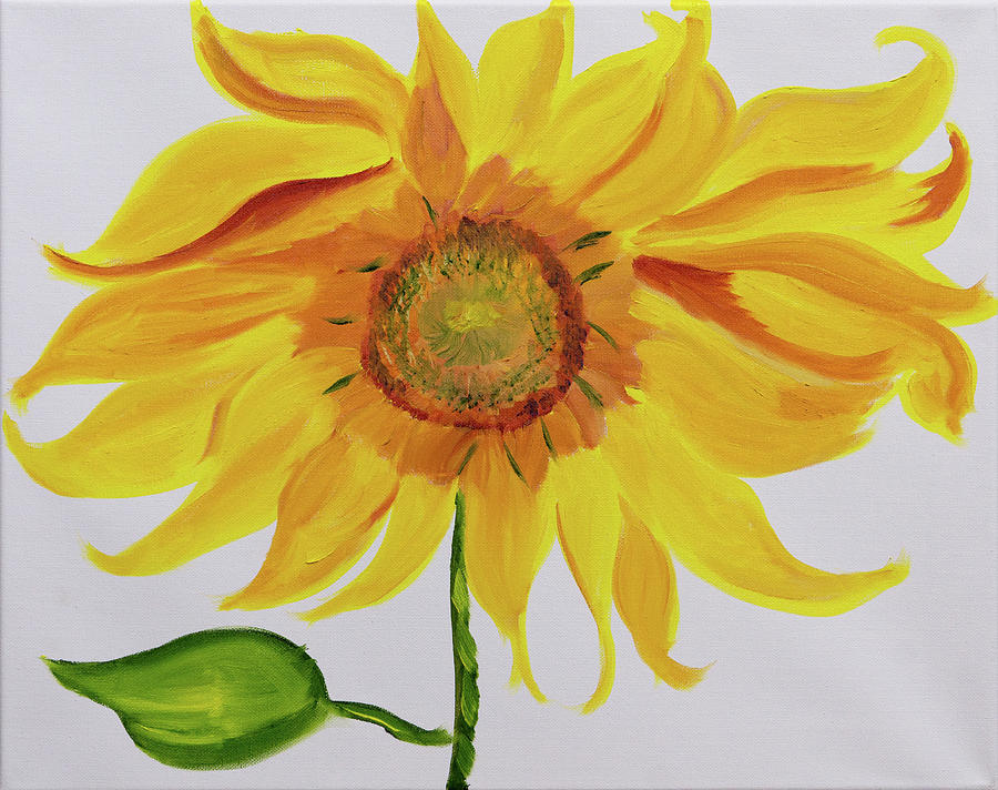Butterscotch Sunflower Painting by Meryl Goudey