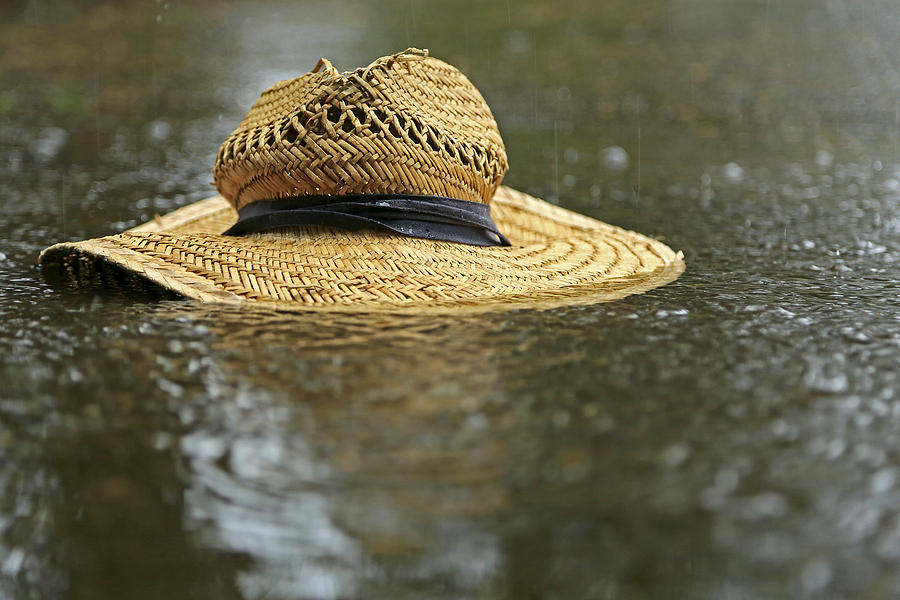 Sun hat in the rain Photograph by Bob Cournoyer