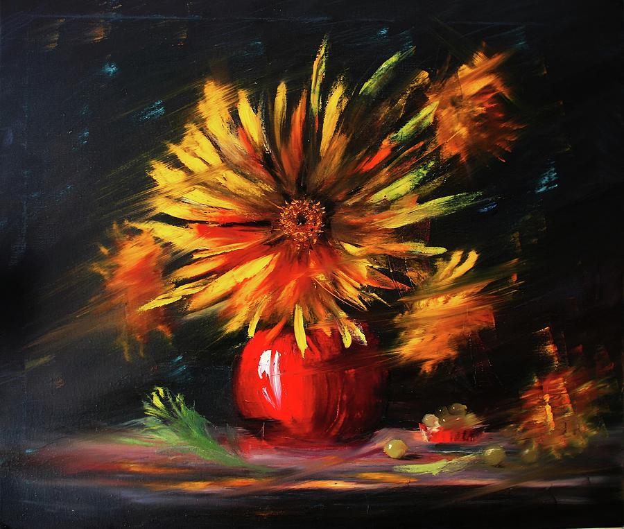 Sunflower Painting - Sun in the Flower by Sergey Osipov