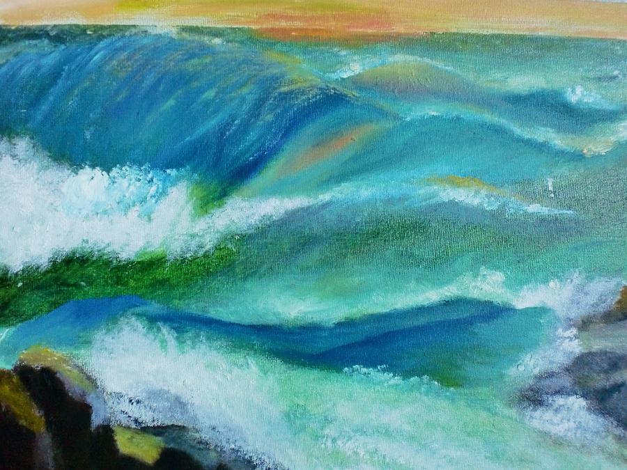 Sun-Kissed Waves Painting by Trilby Cole