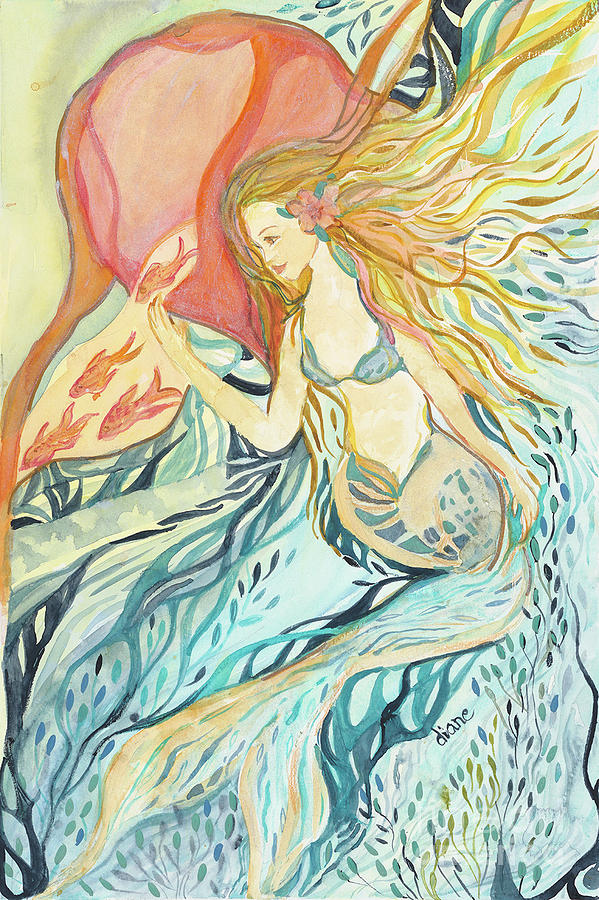 Sun Mermaid Painting by Diane Wheeler-Bast - Fine Art America