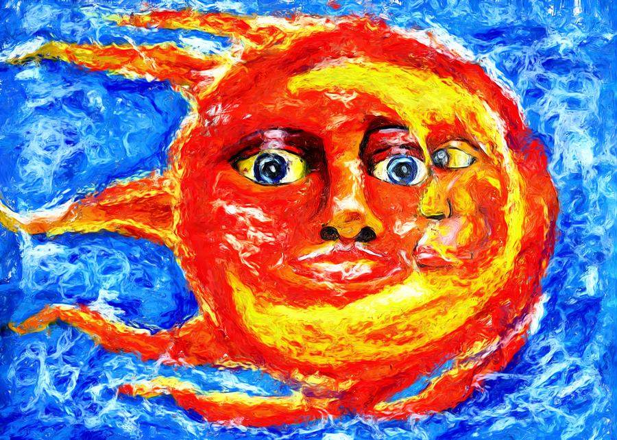 Sun Moon Painting by Shelley Bain