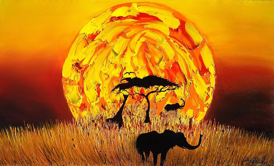 African Animals Painting - Sun Of Africa 4 by James Dunbar