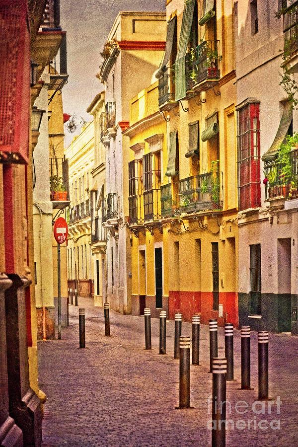 Sun on a Seville Street Photograph by Mary Machare