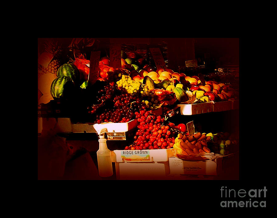 Sun on Fruit - Markets and Street Vendors of New York City Photograph by Miriam Danar