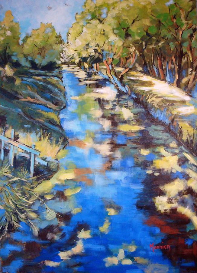 Summer Painting - Sun on the river by Cathy MONNIER