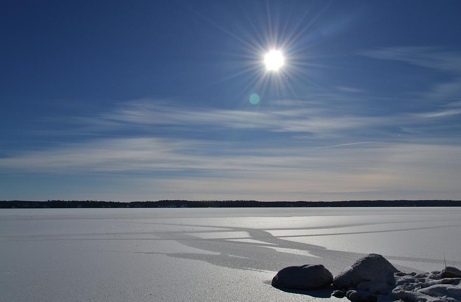 Sun Over The Ice On Kempenfelt Bay  Photograph by Lyle Crump