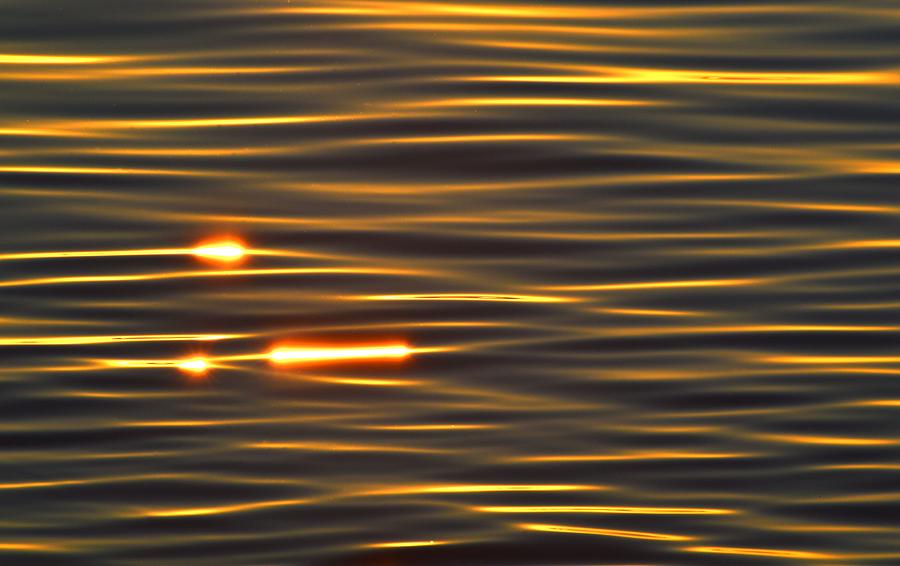 Abstract Photograph - Sun Painting On Waves 2  by Lyle Crump