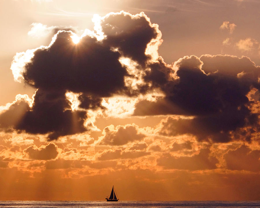 Sun Peek Sailboat Photograph by Lawrence S Richardson Jr