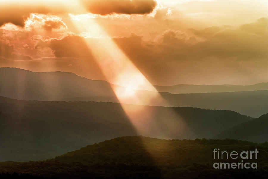 Sun Rays Lens Flare Mountains Photograph by Thomas R Fletcher