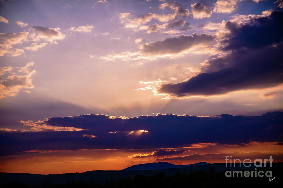 Sun Rays Over Saddle Back Mt Photograph by Alana Ranney