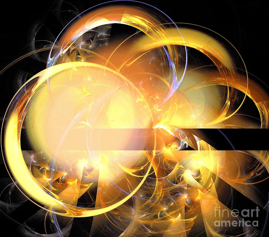 Abstract Digital Art - Sun Rings Spiral by Kim Sy Ok