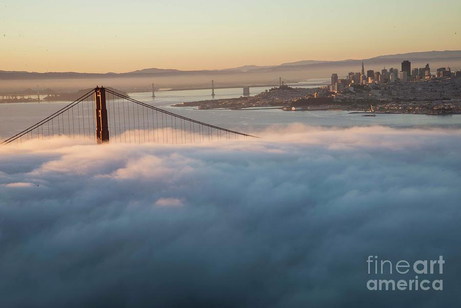 Sun Rise at Golden Gate Bridge Photograph by David Bearden