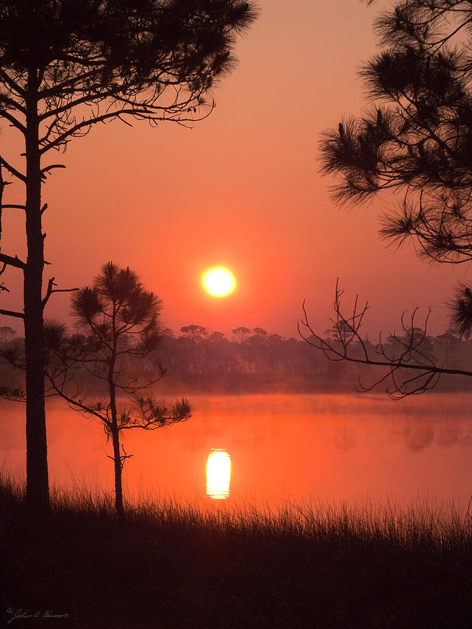 Sun Rise at Red Lake Grayton Beach State Park Florida Photograph by John Harmon